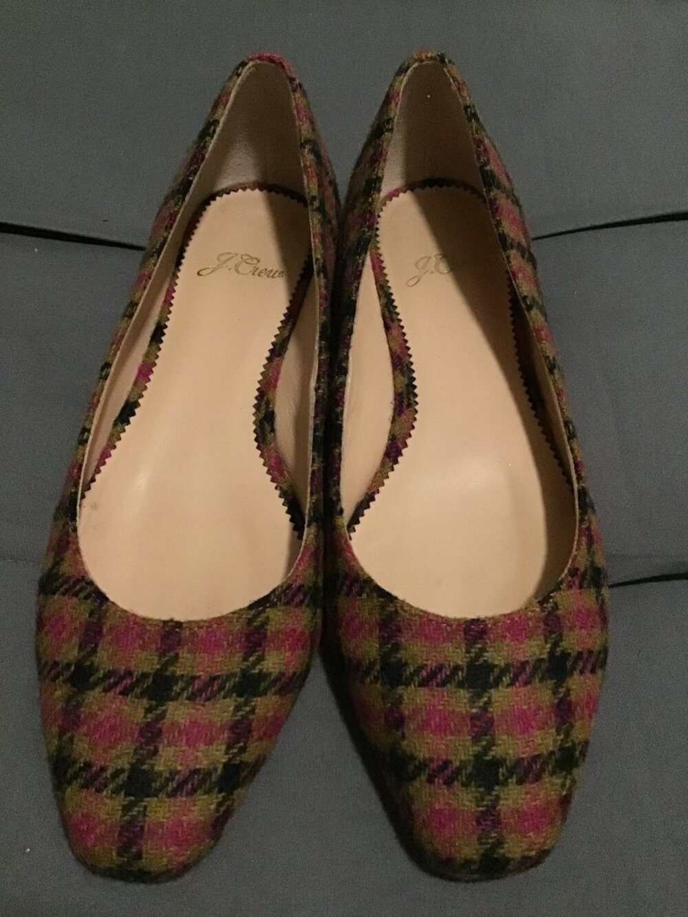 J.Crew Pink Tartan Low Heel Shoes – Size 6